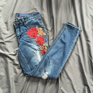 Boom Boom Blue Floral Jeans Size 11